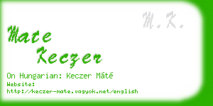 mate keczer business card