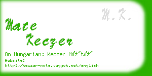 mate keczer business card